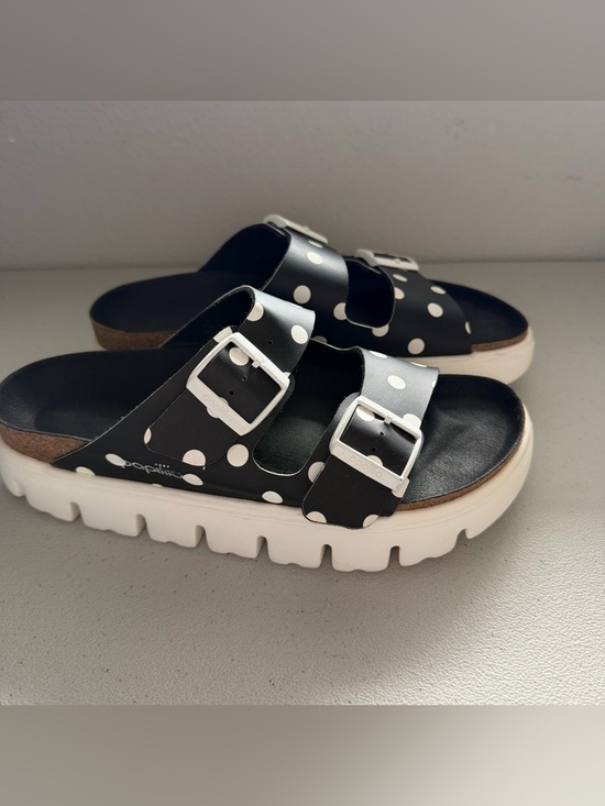 Papillio Shoes - Birkenstock Arizona Papillio Platform sandals black  white polka dot design